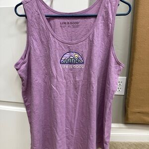 Life Is Good Purple Sleeveless Tank Top